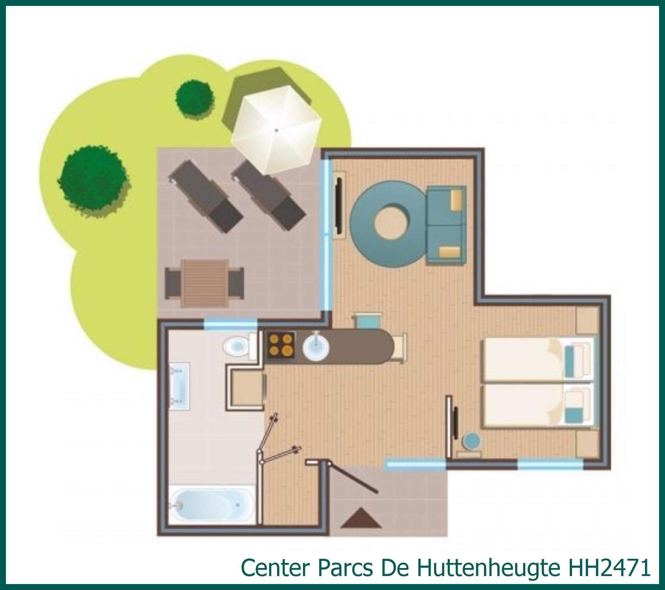 Premium 2 persons cottage HH2471 at De Huttenheugte