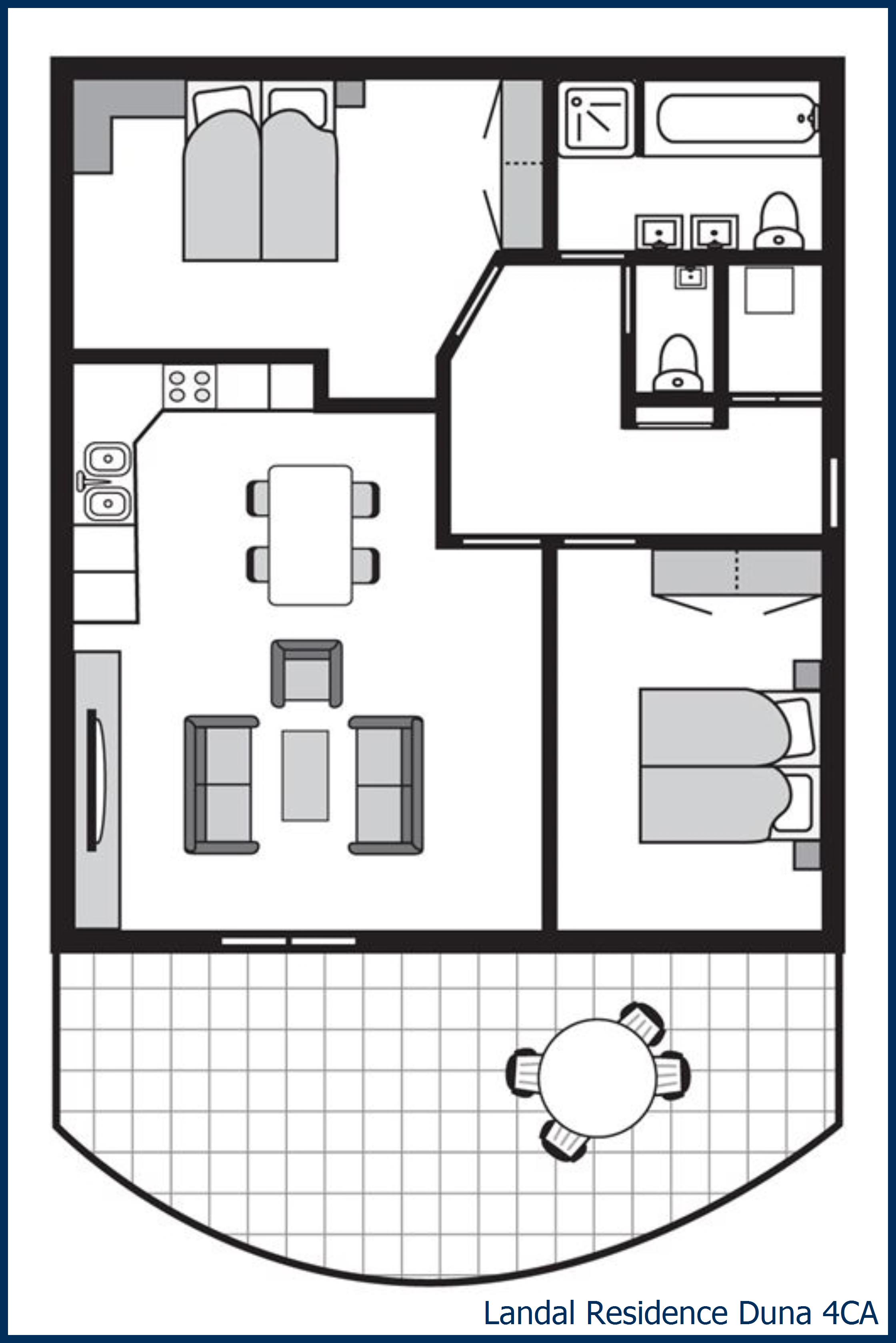 Terrace apartment 4CA at Residence Duna