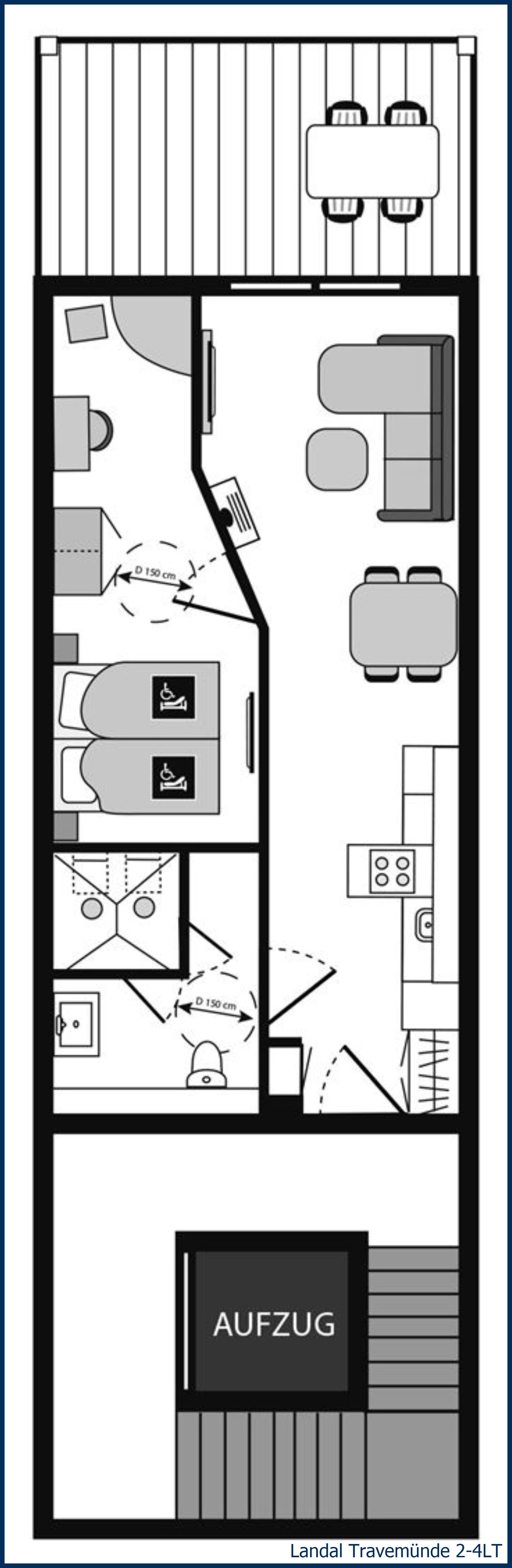 Apartment - Extra accessible 2-4LT at Travemünde