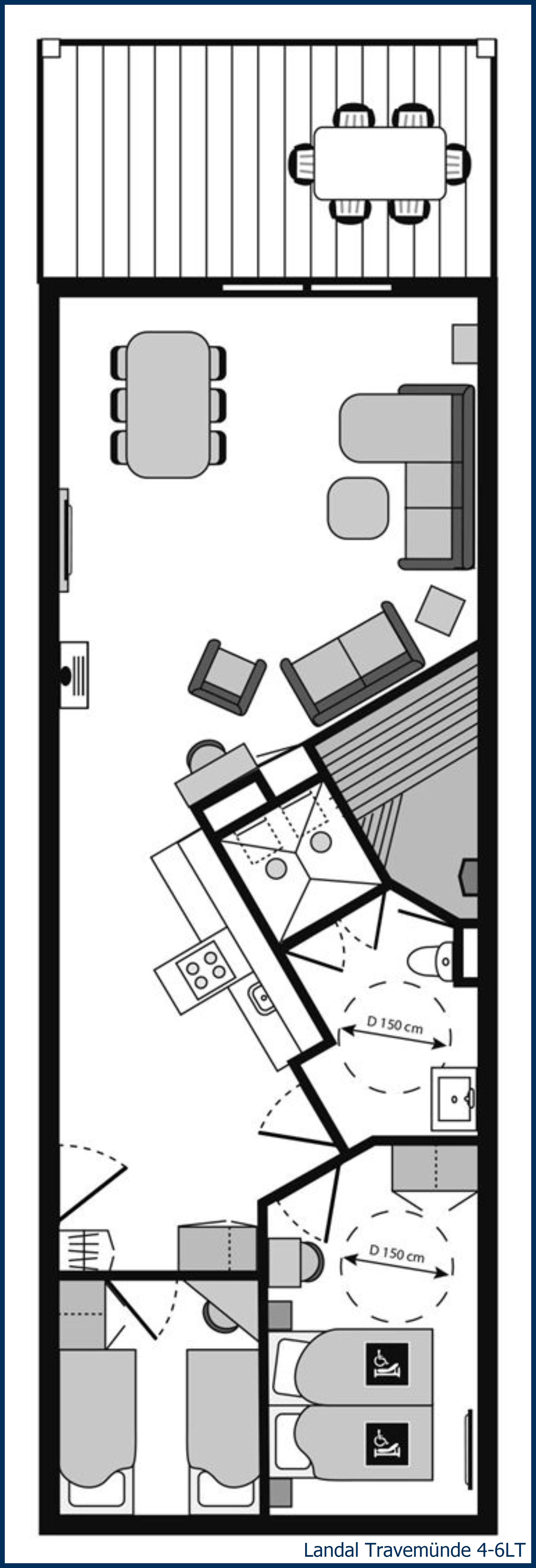 Apartment - Extra accessible 4-6LT at Travemünde