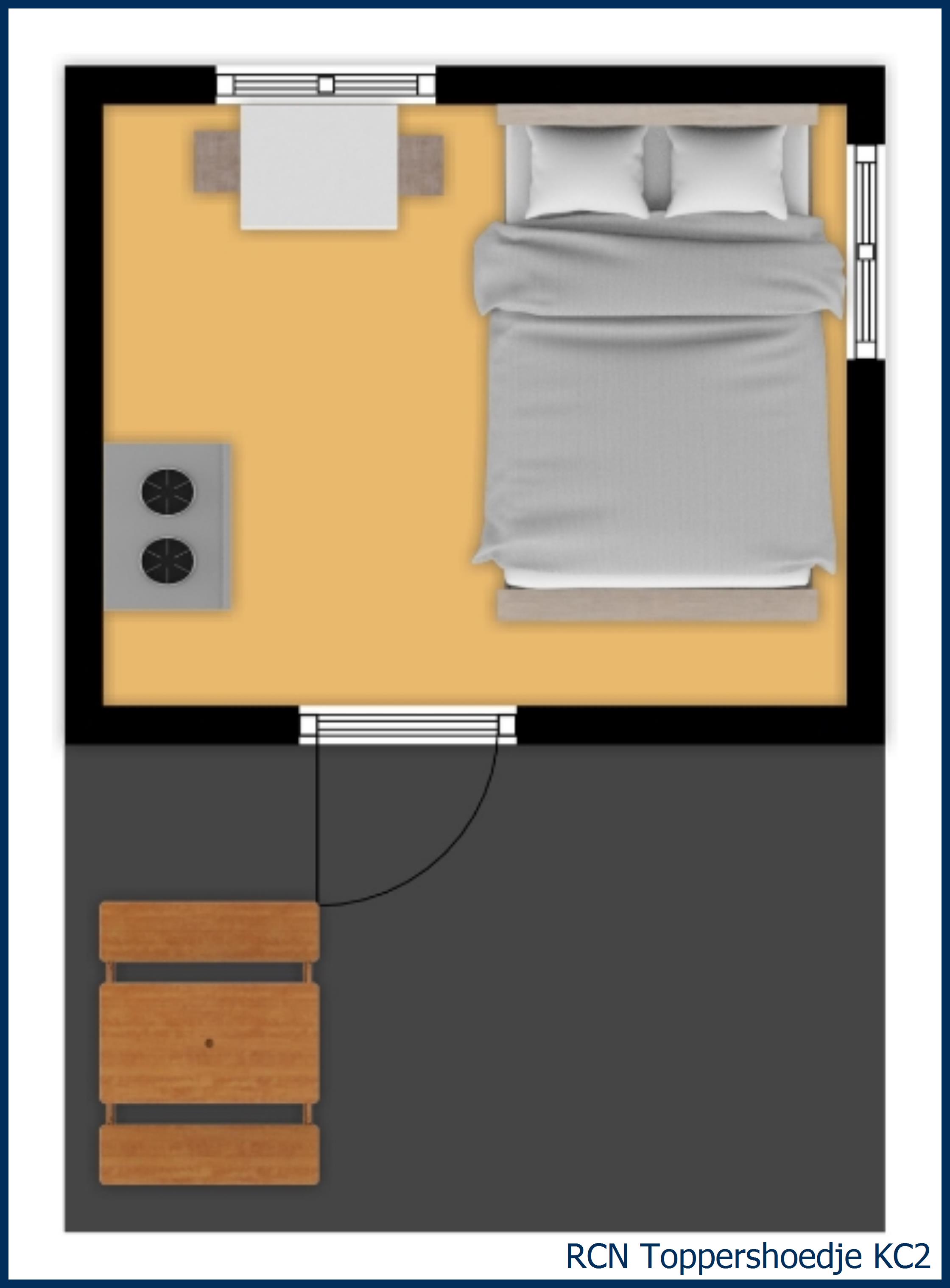 Camping chalet de zeester KC2 at Toppershoedje