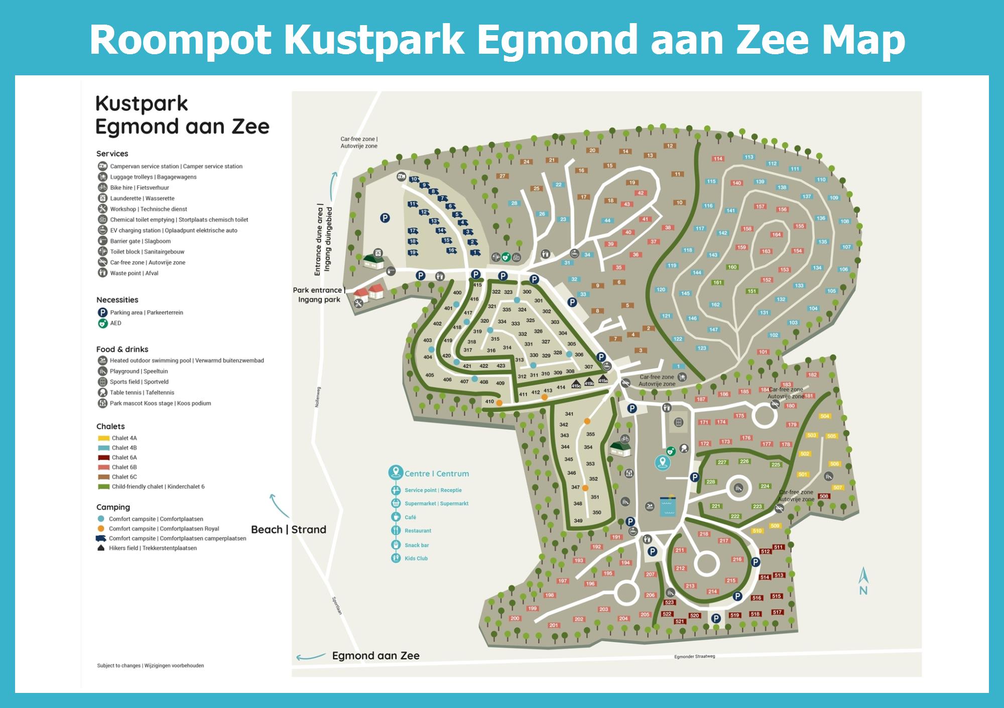 Map Roompot Kustpark Egmond aan Zee