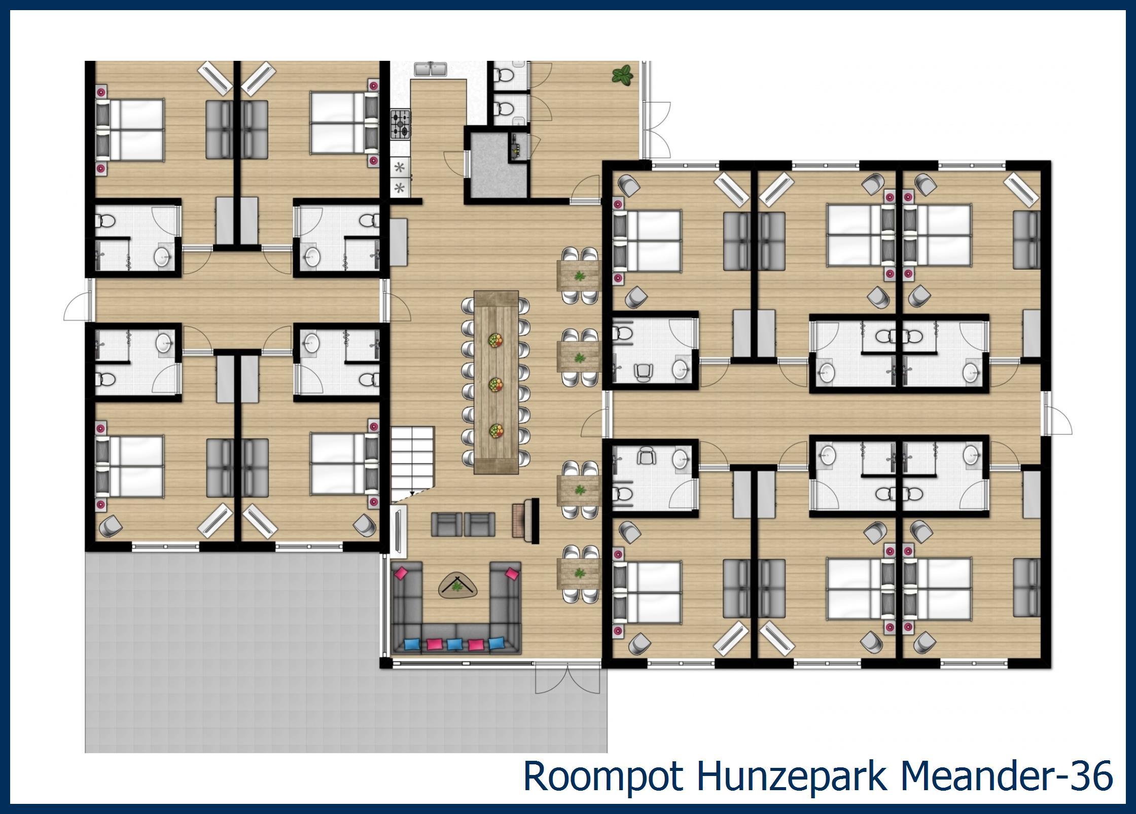 Group accommodation Meander-36 at Hunzepark