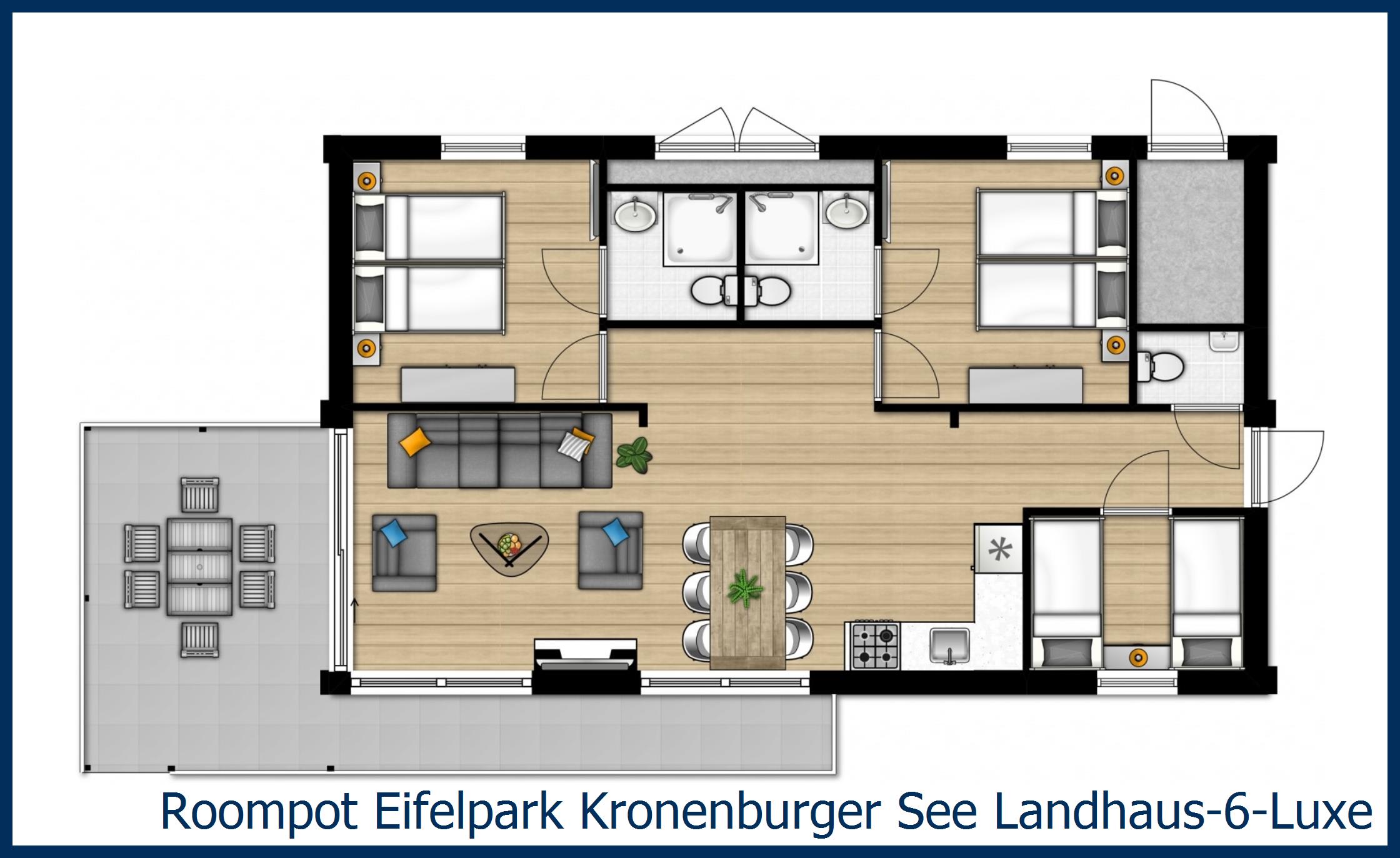 Bungalow Landhaus-6-Luxe at Eifelpark Kronenburger See